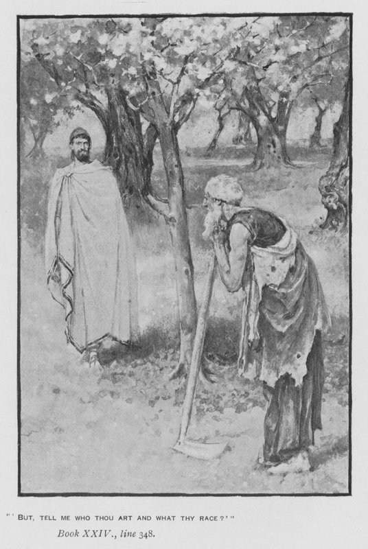 Kuvitus paavin Odysseiaan Homeruksesta (litho) tekijältä Walter Paget