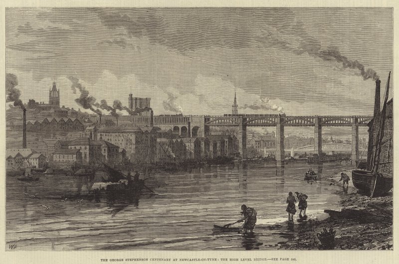 George Stephensonin satavuotisjuhla Newcastle-on-Tynessä, High Level Bridge tekijältä Walter Paget