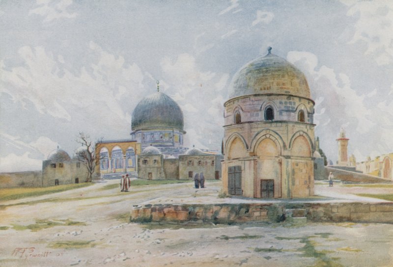 Aamu Jerusalemissa: Omarin moskeija varjostetulla puolella tekijältä Walter Spencer Stanhope Tyrwhitt
