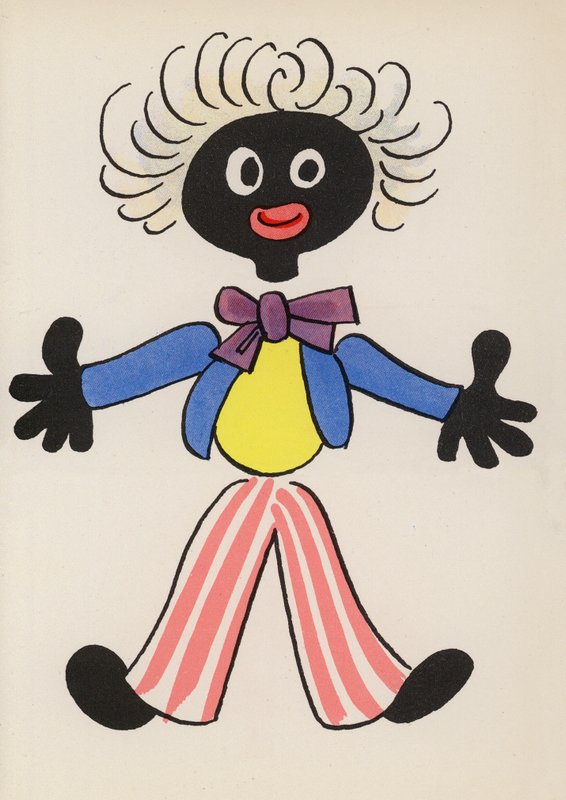 Lukuja lastenkirjoista: Golliwog (värilitografia). tekijältä Walter Trier