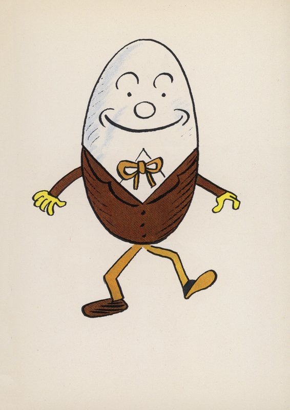 Lukuja lastenkirjoista: Humpty Dumty (värilitografia). tekijältä Walter Trier