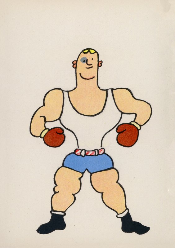 Yksi Walter Trierin hulluista ihmisistä (värilitografia). tekijältä Walter Trier
