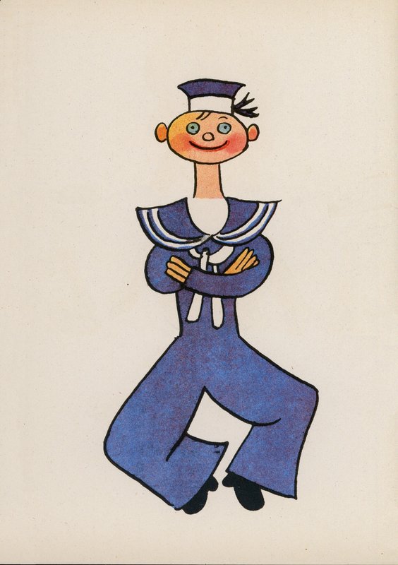 Yksi Walter Trierin hulluista ihmisistä (värilitografia). tekijältä Walter Trier