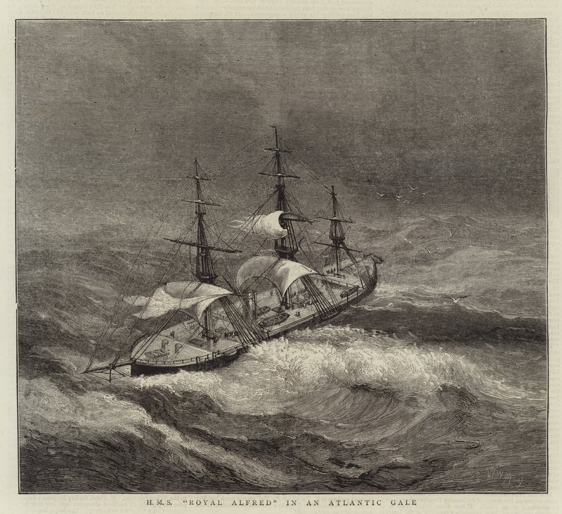 HMS Royal Alfred Atlantin myrskyssä tekijältä Walter William May