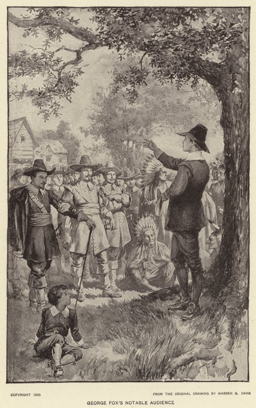 George Foxin merkittävä yleisö (litho) tekijältä Warren B. Davis