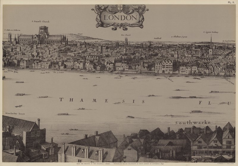 Lontoon panoraama tekijältä Wenceslaus (after) Hollar