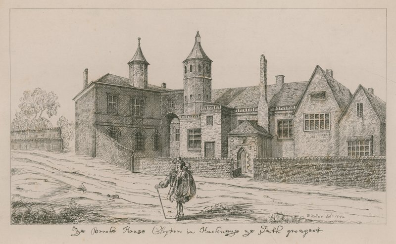 Brooke House, Clopton Hackneyssa, eteläpuoli tekijältä Wenceslaus Hollar