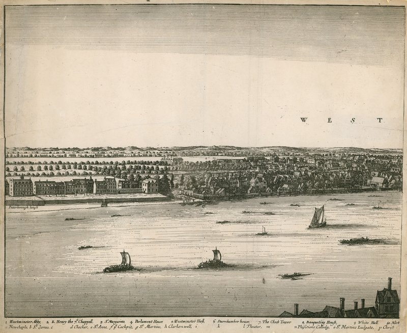 Lontoon ja Westminsterin mahdollisuus otettu Lambethilta tekijältä Wenceslaus Hollar