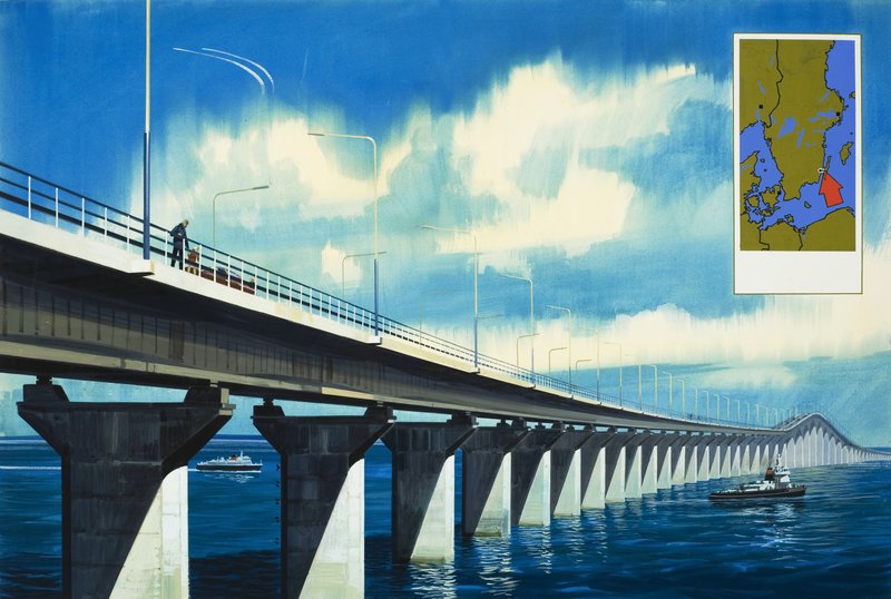 Kalmar Soundin ylittävä silta tekijältä Wilf (20th century) Hardy
