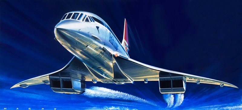 Concorde (guassi paperille) tekijältä Wilf (20th century) Hardy