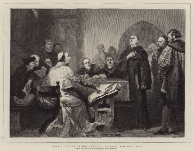 Martin Luther kardinaali Cajetanin edessä, Augsburg, 1518 tekijältä Wilhelm von, II Lindenschmit
