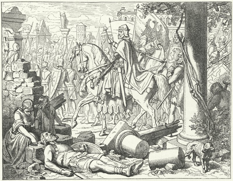 Frederick Barbarossa saapuu Milanoon tekijältä Wilhelm Camphausen
