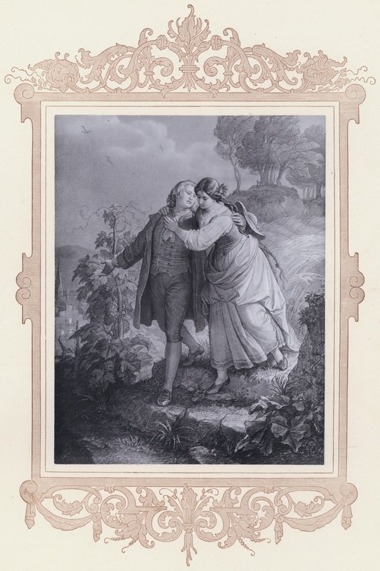Hermann ja Dorothea (litho) tekijältä Wilhelm von (after) Kaulbach