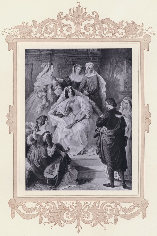 Leonore, Torquato Tasso (litho) tekijältä Wilhelm von (after) Kaulbach