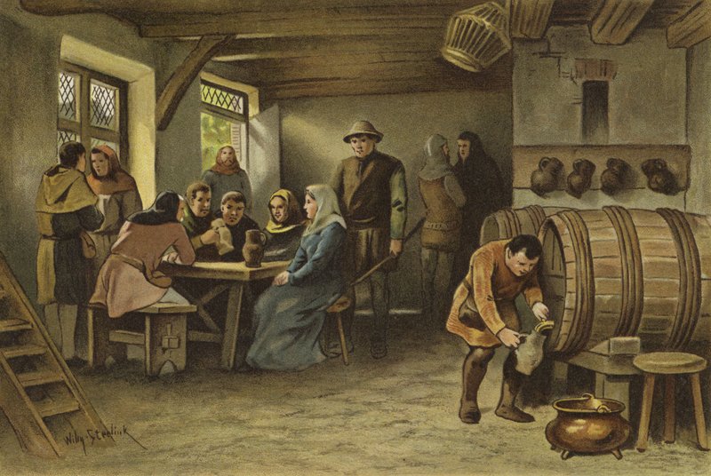 Kohtaus hollantilaisessa tavernassa, 1300-luku tekijältä Willem II Steelink