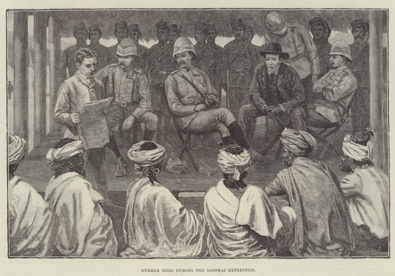 Durbar pidettiin Looshai-retkikunnan aikana tekijältä William Barnes Wollen