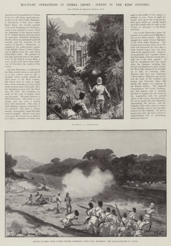 Sotilaalliset operaatiot Sierra Leonessa, kohtauksia Kissin maassa tekijältä William Barnes Wollen