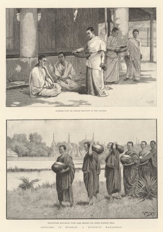 Luonnoksia Burmassa, buddhalaisessa luostarissa tekijältä William Barnes Wollen