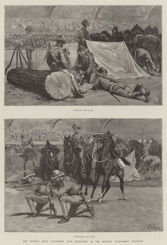 Victoria Rifle Volunteers, Melbourne, Military Tournament, Islington tekijältä William Barnes Wollen
