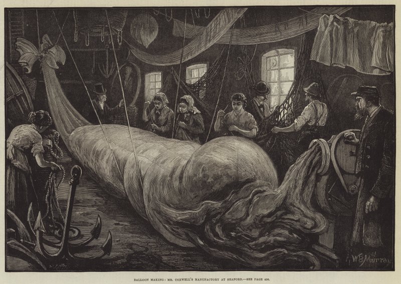 Ilmapallojen valmistus, Mr Coxwellin Manufactory Seafordissa tekijältä William Bazett Murray