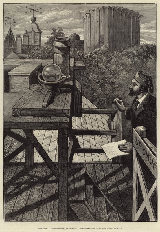 Greenwichin kuninkaallinen observatorio mittaa auringonpaistetta tekijältä William Bazett Murray