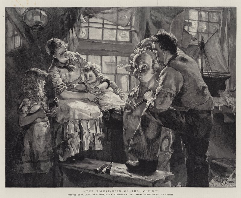 "Amorin" figuuri-pää tekijältä William Christian Symons