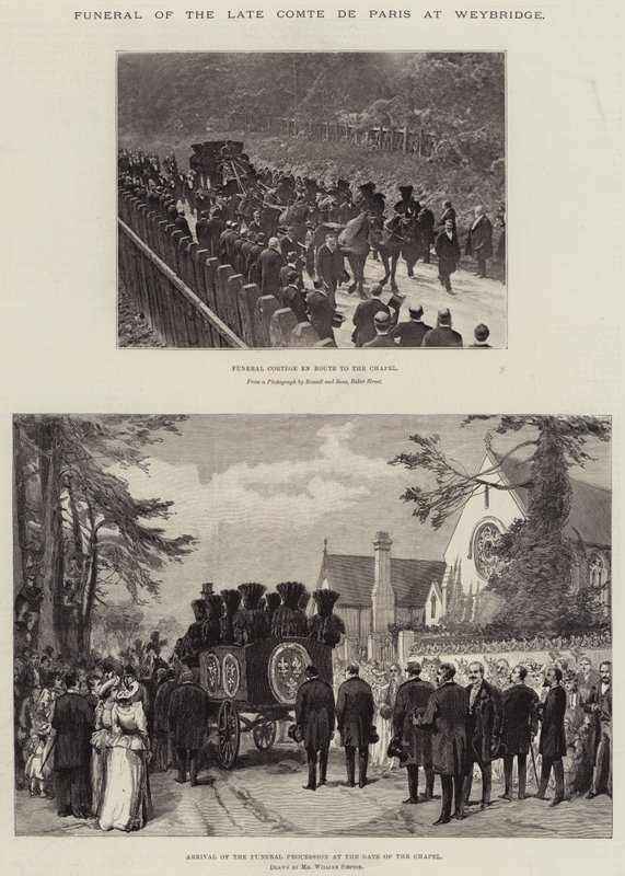 Comte de Parisin hautajaiset Weybridgessä tekijältä William Crimea Simpson