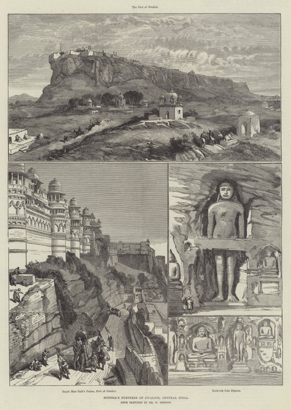 Scindian linnoitus Gwaliorissa, Keski-Intiassa tekijältä William Crimea Simpson