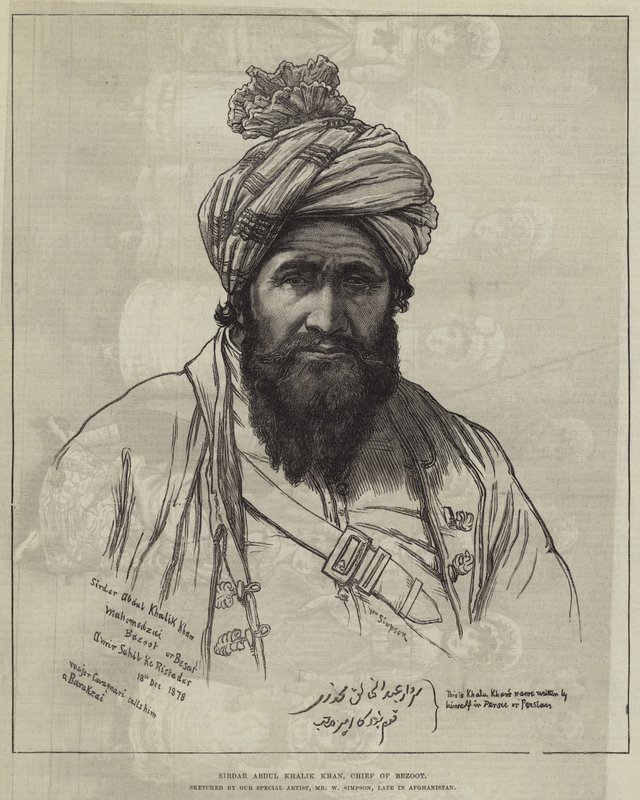 Sirdar Abdul Khalik Khan, Bezootin päällikkö Sirdar Abdul Khalik Khan, Bezootin päällikkö tekijältä William Crimea Simpson