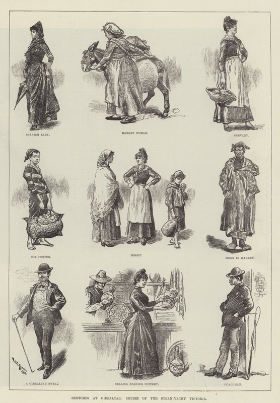Piirroksia Gibraltarilla, Höyryjahti Victorian risteilyretki tekijältä William Douglas Almond