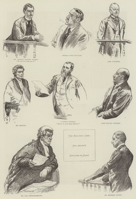 Baccarat-tapaus, Sketches in Court tekijältä William Douglas Almond