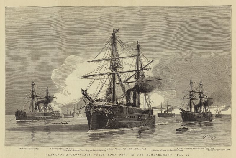 Alexandria, Ironclads, joka osallistui pommitukseen, 11. heinäkuuta tekijältä William Edward Atkins