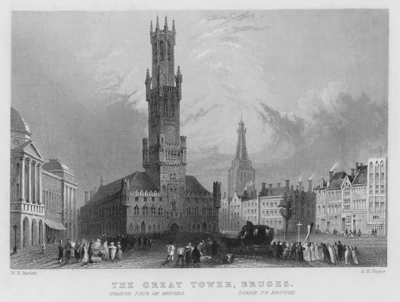 Suuri torni, Brugge tekijältä William Henry Bartlett