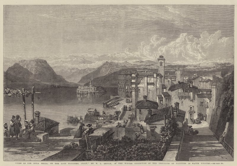 Näkymä Isola Bellalle, Lago Maggiorella, Italiassa tekijältä William Leighton Leitch