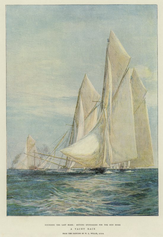 Yacht Race (chromolitho) tekijältä William Lionel Wyllie