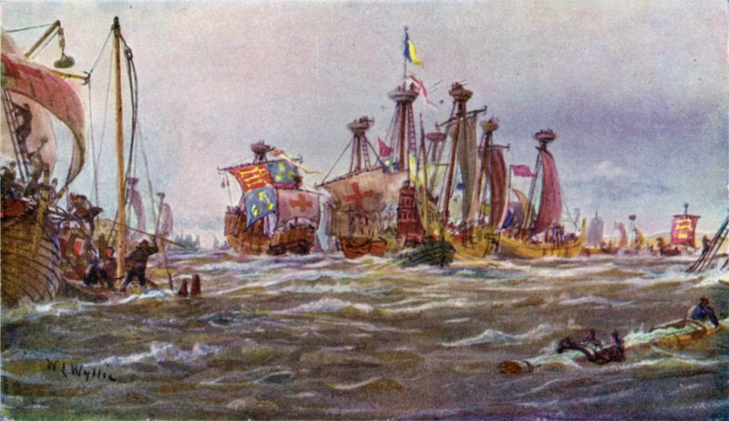 Sluysin taistelu, 1340 tekijältä William Lionel Wyllie