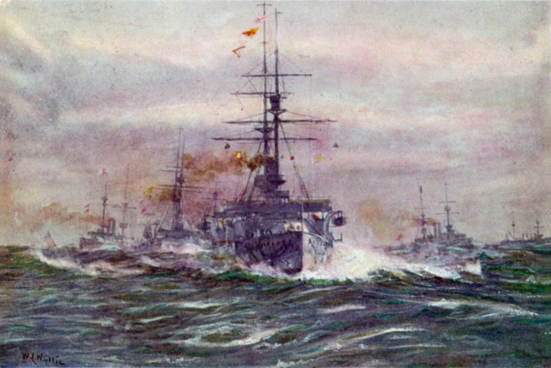 Valkoisen aikakauden taistelulaivat merellä tekijältä William Lionel Wyllie