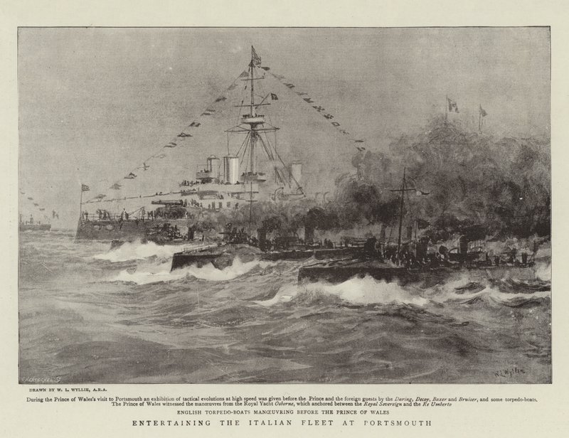 Italian laivaston viihdyttäminen Portsmouthissa tekijältä William Lionel Wyllie