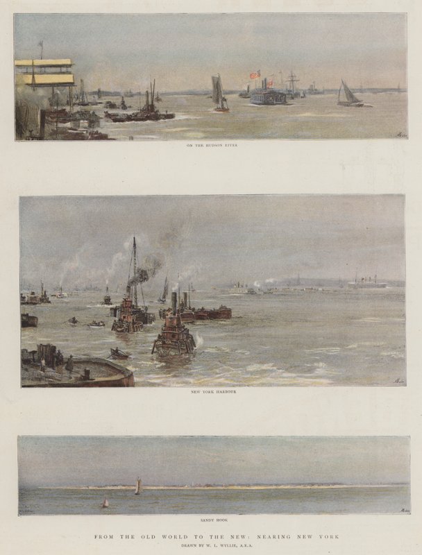 Vanhasta maailmasta uuteen, lähellä New Yorkia tekijältä William Lionel Wyllie