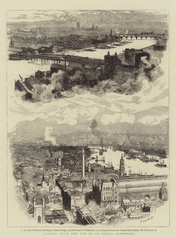 Lontoossa St Paulin katedraalin huipulta tekijältä William Lionel Wyllie