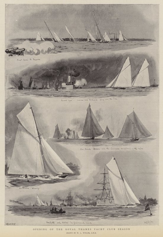 Royal Thames Yacht Club -kauden avaus tekijältä William Lionel Wyllie