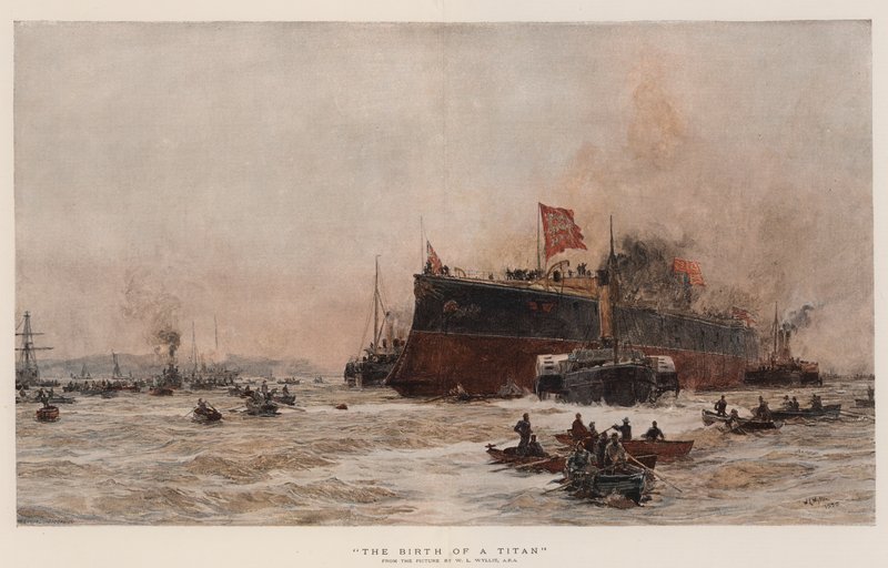 Titaanin syntymä (chromolitho) tekijältä William Lionel Wyllie