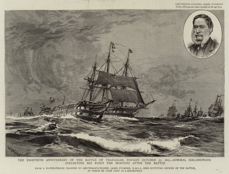 21. lokakuuta 1805 käydyn Trafalgarin taistelun 80. vuosipäivä, amiraali Collingwood keräsi laivastoaan taistelun jälkeisenä aamuna tekijältä William Lionel Wyllie