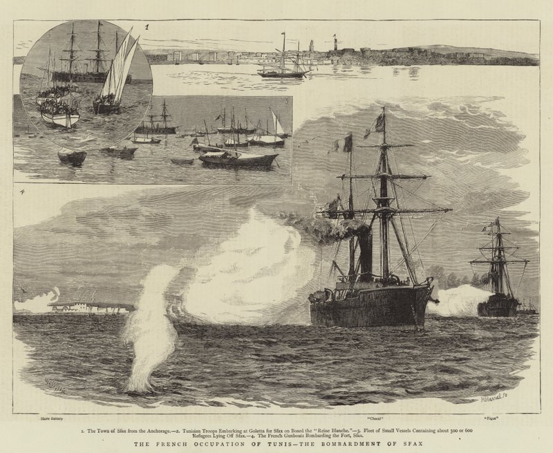 Ranskan Tunisian miehitys, Sfaxin pommittaminen tekijältä William Lionel Wyllie
