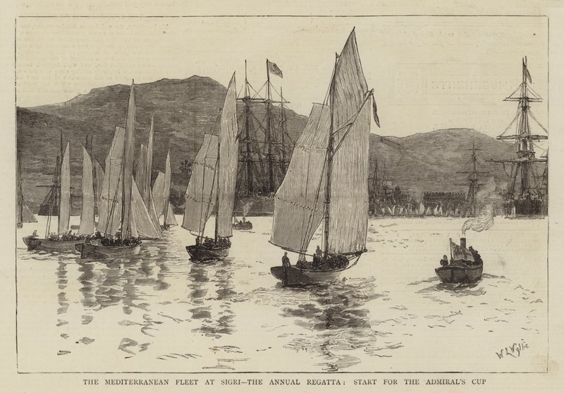 Ang Mediterranean Fleet sa Sigri, ang Taunang Regatta, Magsimula para sa Admiral