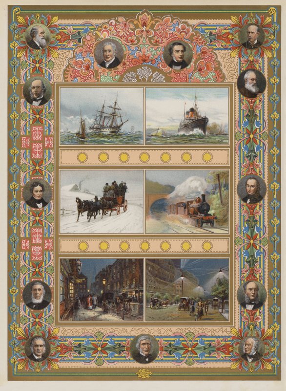 Höyryn ja sähkön voitto (chromolitho) tekijältä William Lionel Wyllie