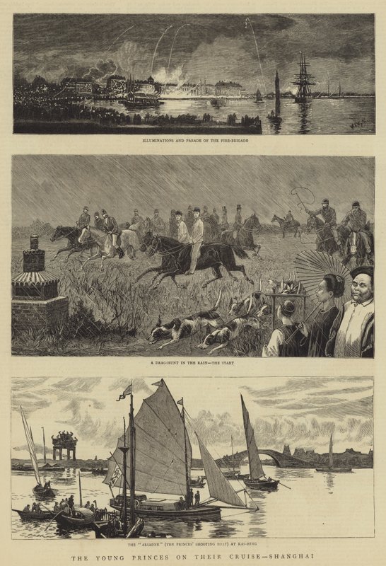Nuoret prinssit risteilyllään Shanghaissa tekijältä William Lionel Wyllie