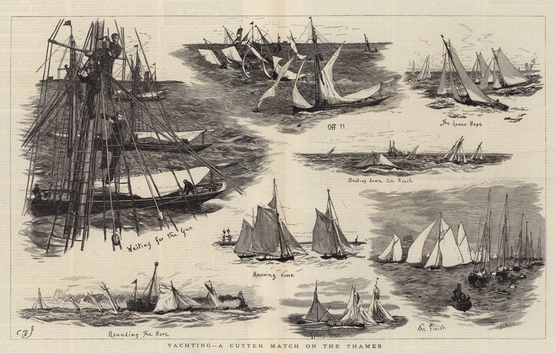 Yachting, Cutter Match Thamesilla tekijältä William Lionel Wyllie