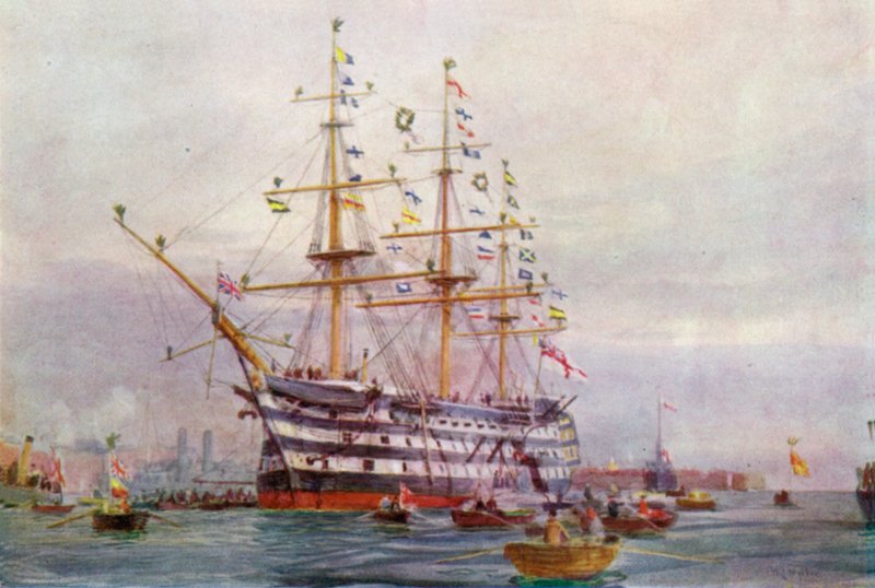 Trafalgarin vuosipäivä tekijältä William Lionel Wyllie