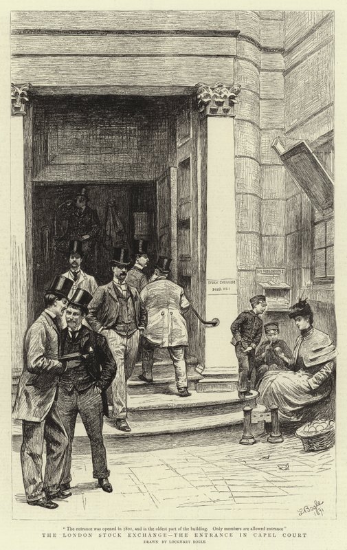 Lontoon pörssi, Capel Courtin sisäänkäynti tekijältä William Lockhart Bogle